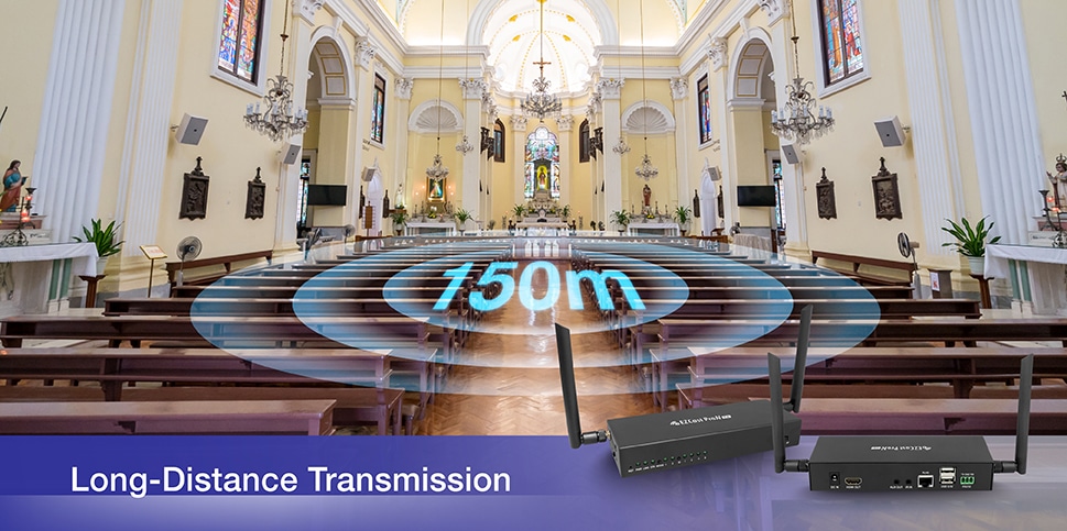 Church AV with 150m Long-Distance Transmission  